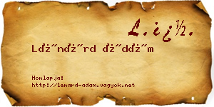 Lénárd Ádám névjegykártya