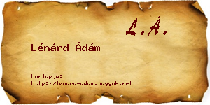 Lénárd Ádám névjegykártya